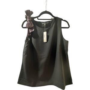 J. Crew Asymmetrical Black Sleeveless Tank- BOW TREND!